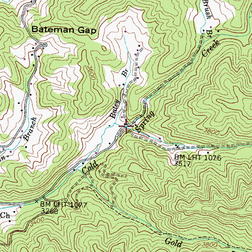 Topographic Map of Ben Creek, NC