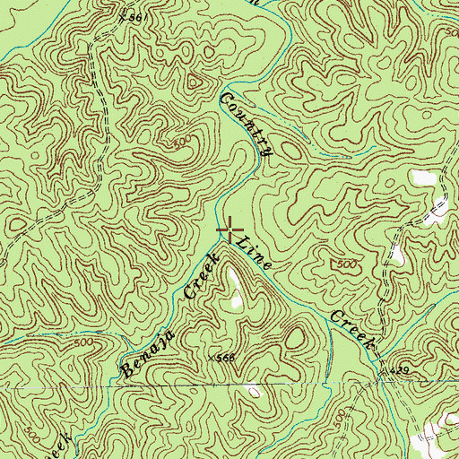Topographic Map of Benaja Creek, NC