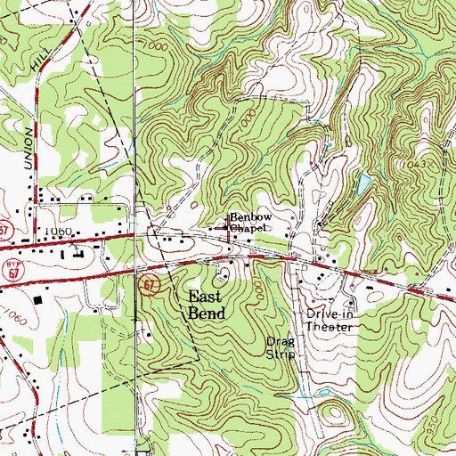 Topographic Map of Benbow Chapel African Methodist Episcopal Zion Church, NC