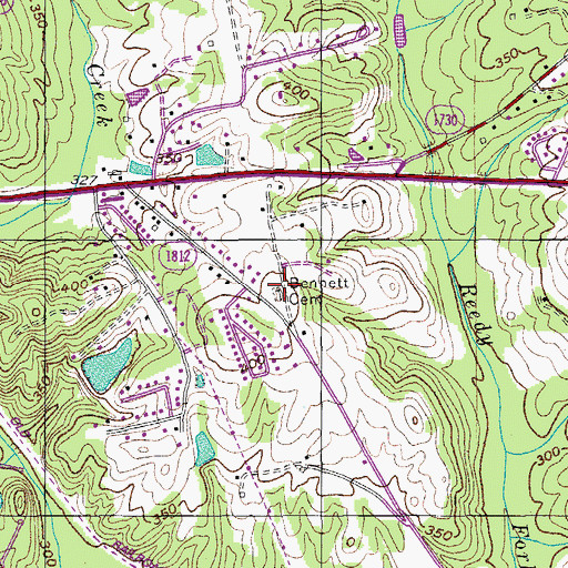 Topographic Map of Bennett Cemetery, NC