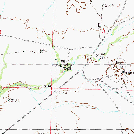 Topographic Map of Pump Mine Well, AZ