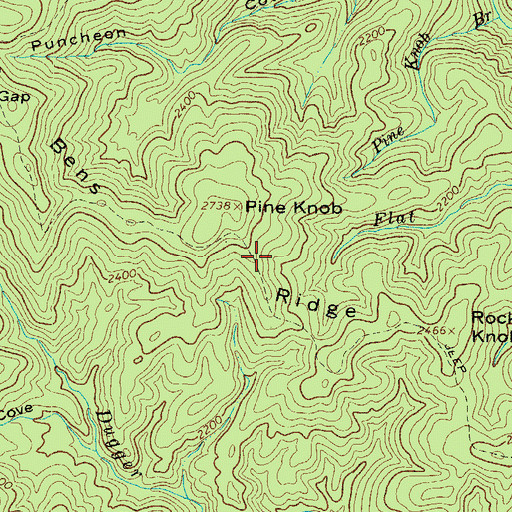 Topographic Map of Bens Ridge, NC