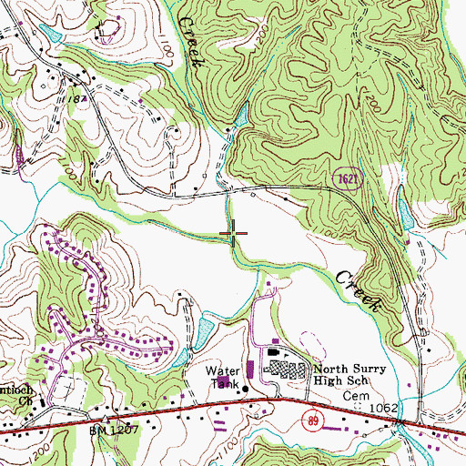 Topographic Map of Benson Creek, NC