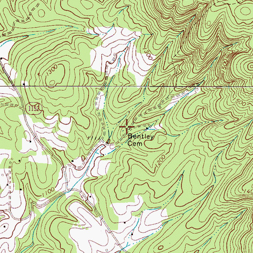 Topographic Map of Bentley Cemetery, NC