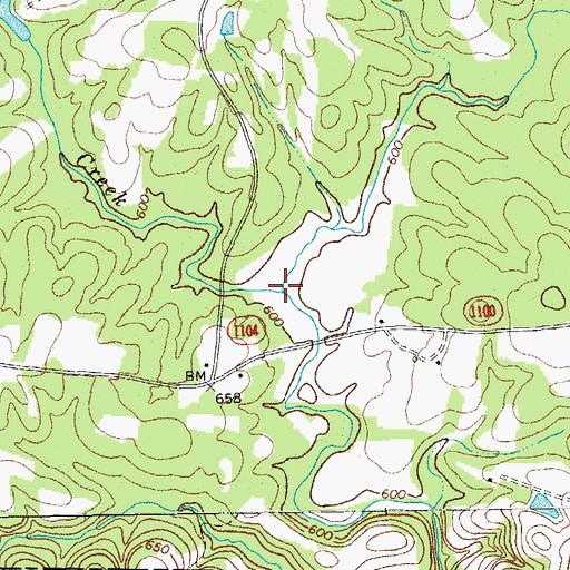 Topographic Map of Benton Branch, NC