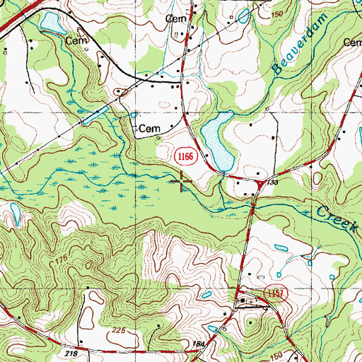Topographic Map of Bernal Branch, NC