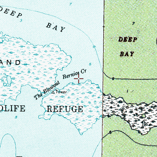 Topographic Map of Bernice Creek, NC