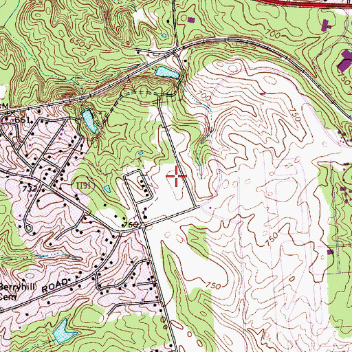 Topographic Map of Berryhill Elementary School, NC