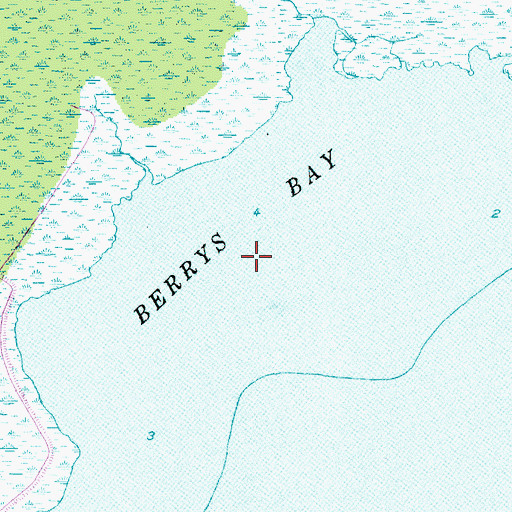 Topographic Map of Berrys Bay, NC