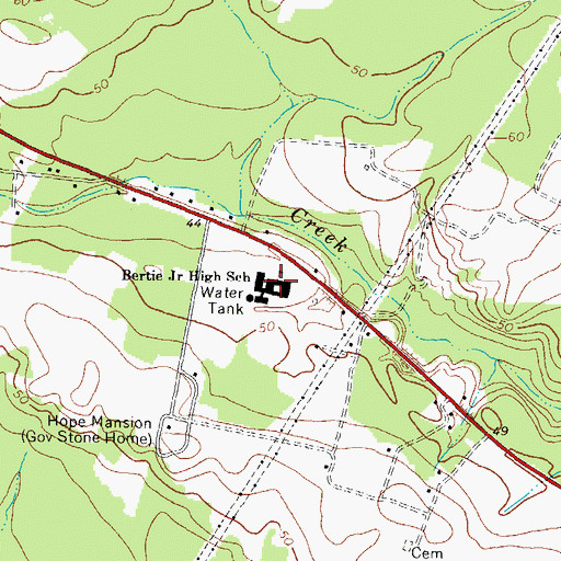 Topographic Map of Bertie Junior High School, NC