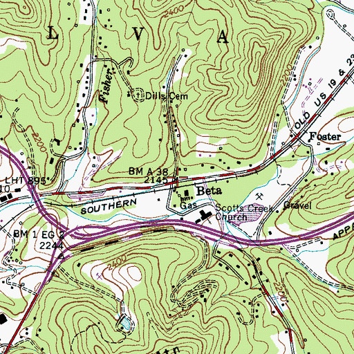 Topographic Map of Beta, NC