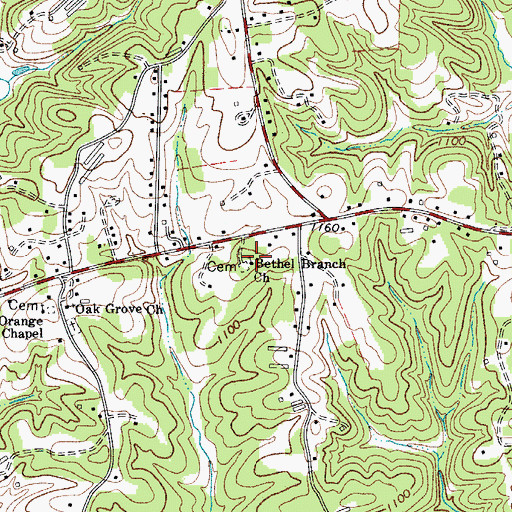 Topographic Map of Bethel Branch Church, NC
