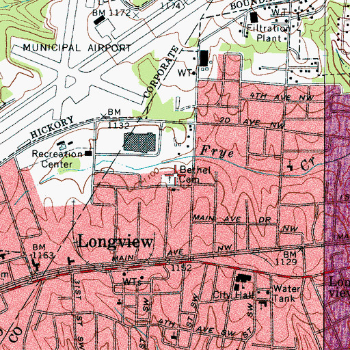 Topographic Map of Bethel Cemetery, NC