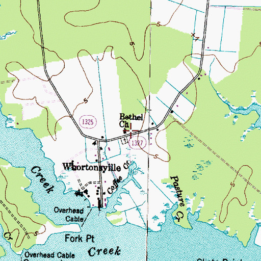 Topographic Map of Bethel Church, NC
