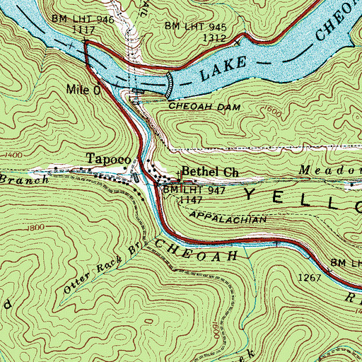 Topographic Map of Bethel Church, NC