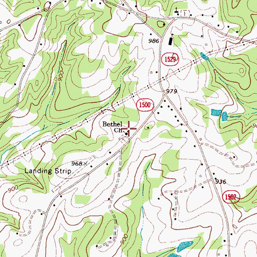 Topographic Map of Bethel Church, NC