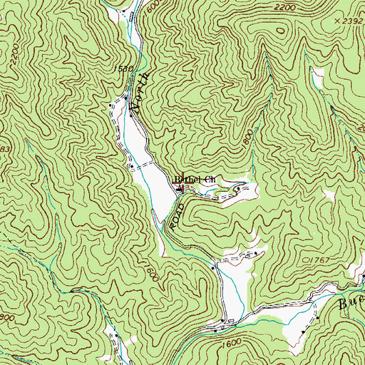 Topographic Map of Bethel Church, NC