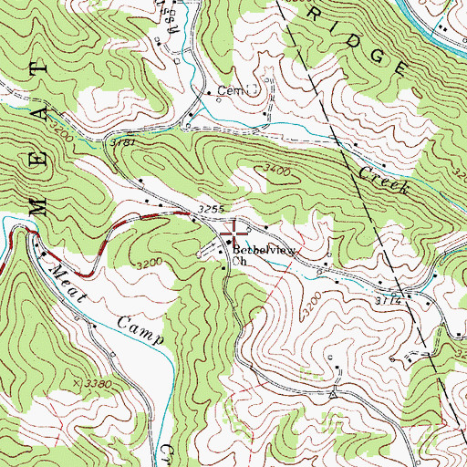 Topographic Map of Bethelview Church, NC