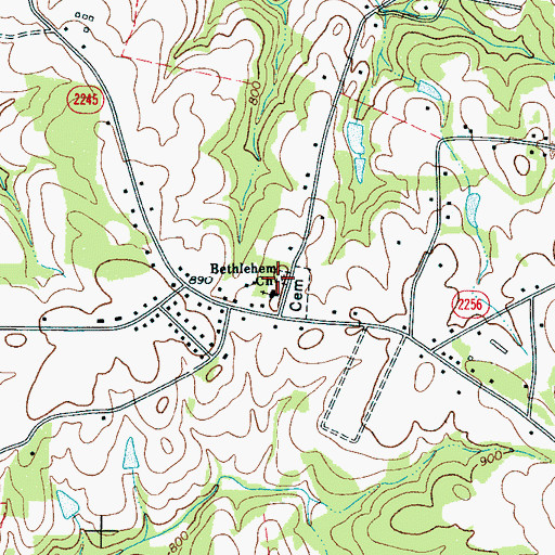 Topographic Map of Bethlehem Baptist Church, NC