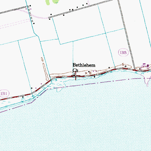 Topographic Map of Bethlehem Church, NC