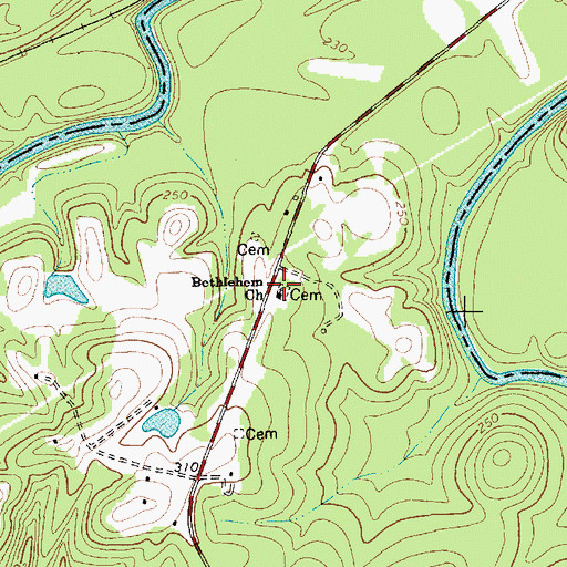 Topographic Map of Bethlehem Church, NC