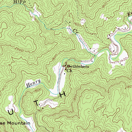 Topographic Map of Bethlehem Church, NC