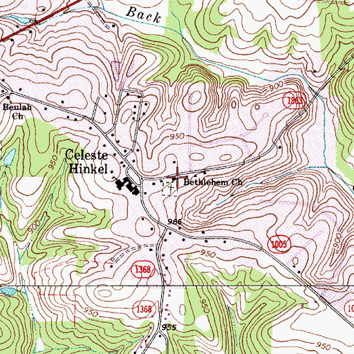 Topographic Map of Bethlehem Church, NC