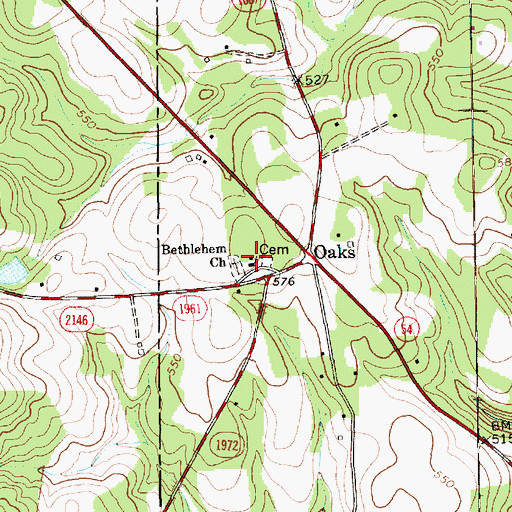 Topographic Map of Bethlehem Church, NC