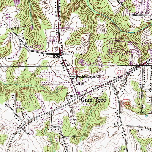 Topographic Map of Bethlehem United Church of Christ, NC