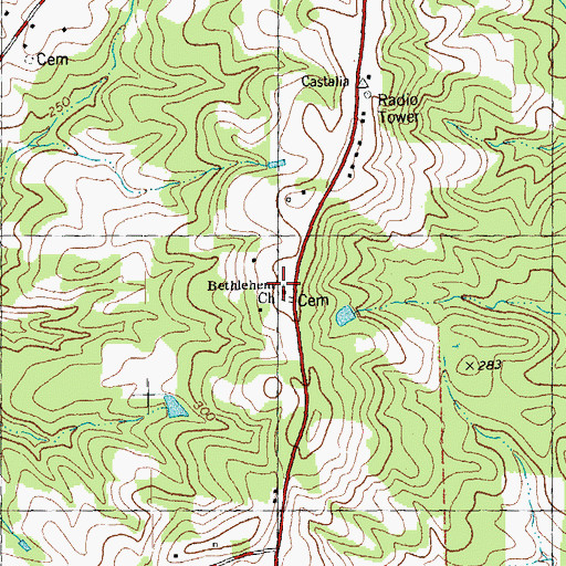 Topographic Map of Bethlehem Church, NC