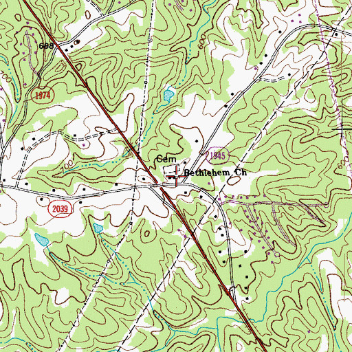 Topographic Map of Bethlehem United Methodist Church, NC