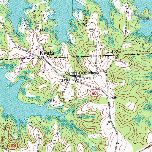 Topographic Map of Bethlehem Church, NC
