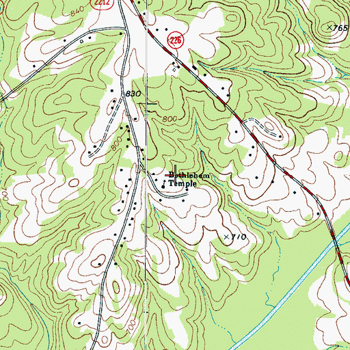 Topographic Map of Bethlehem Temple, NC