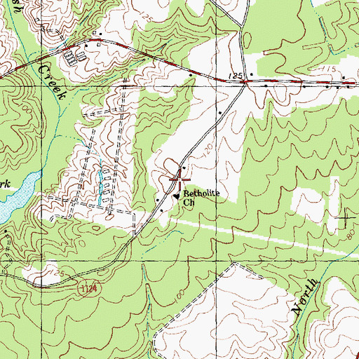 Topographic Map of Betholite Church, NC