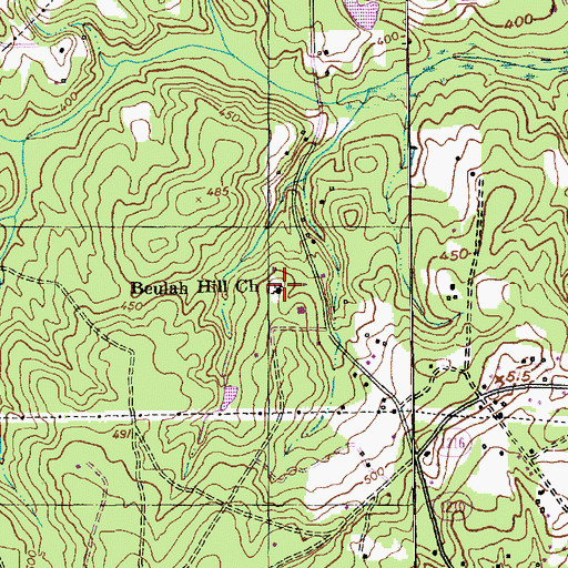Topographic Map of Beulah Hill Church, NC