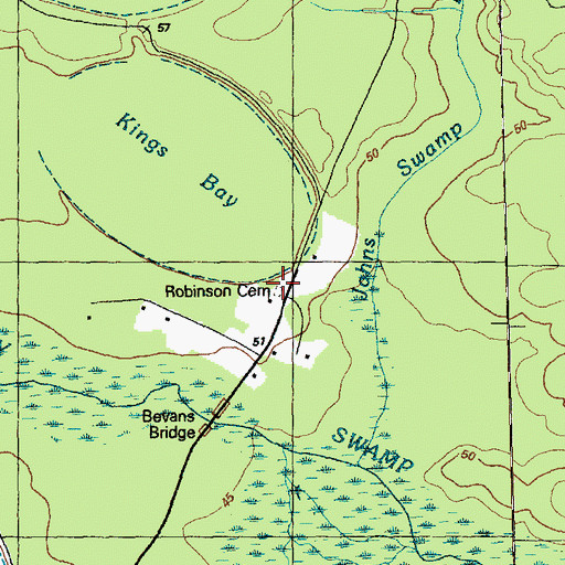 Topographic Map of Bevans Chapel, NC