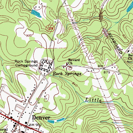 Topographic Map of Bevard Church, NC