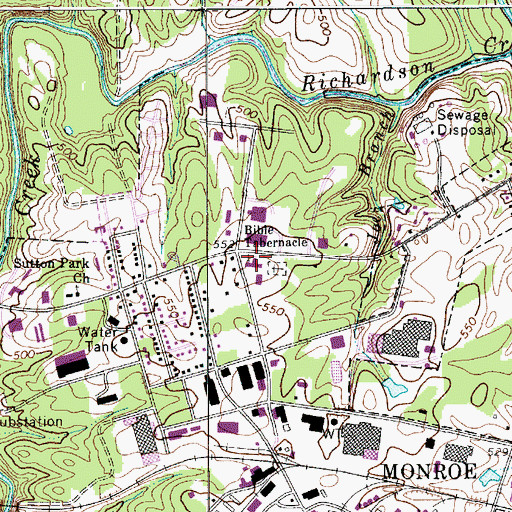 Topographic Map of Bible Tabernacle, NC