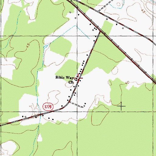Topographic Map of Bible Way Church, NC