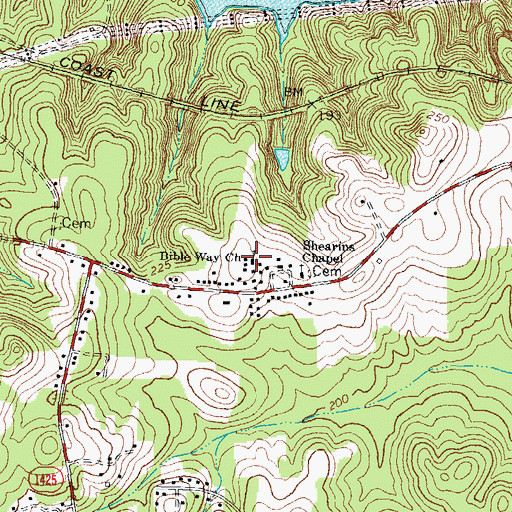 Topographic Map of Bible Way Church, NC
