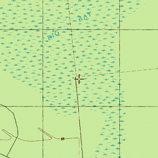 Topographic Map of Big Bay, NC