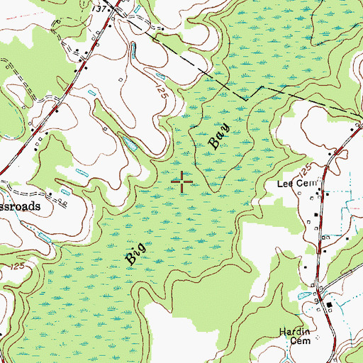 Topographic Map of Big Bay, NC