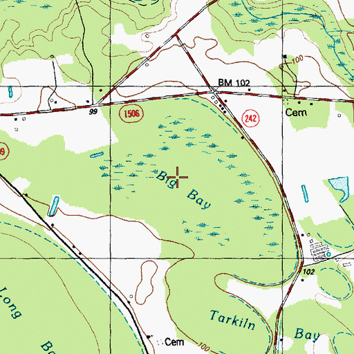 Topographic Map of Big Bay, NC