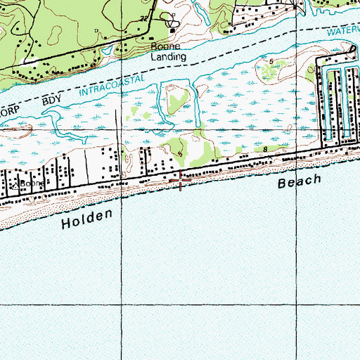 Topographic Map of Big Beach, NC