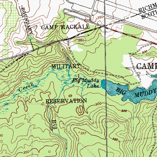 Topographic Map of Big Bear Branch, NC