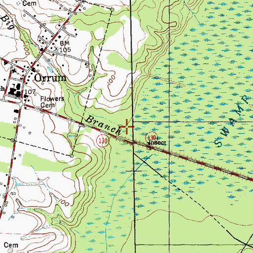 Topographic Map of Big Branch, NC