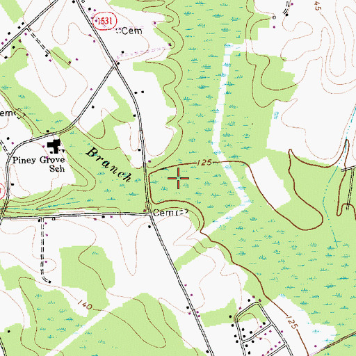 Topographic Map of Big Branch, NC