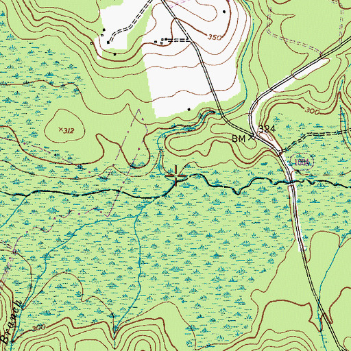 Topographic Map of Big Branch, NC
