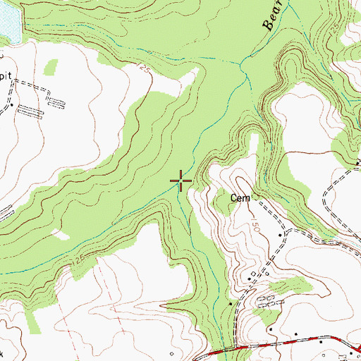 Topographic Map of Big Branch, NC