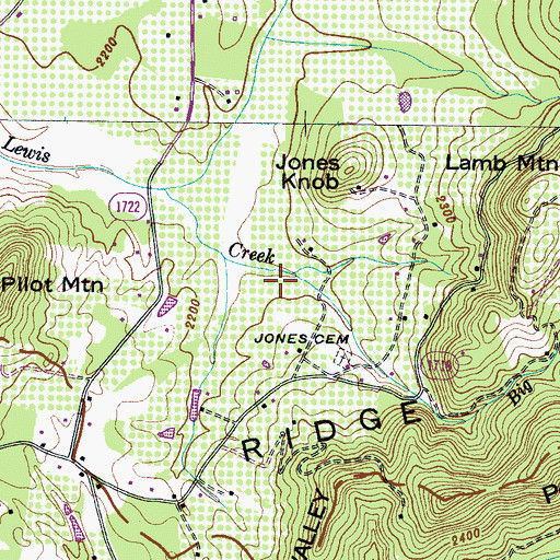 Topographic Map of Big Branch, NC